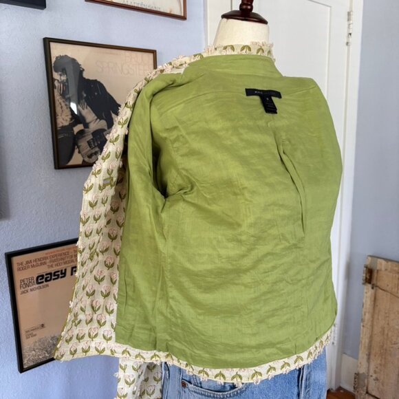 Vintage Marc Jacobs Embroidered Cream and Pink Floral Jacket size 4 - Picture 13 of 15